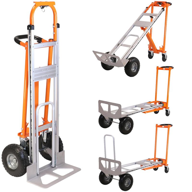 Photo 1 of Aluminum Convertible Hand Truck, 3 in 1 Folding Dolly 1000 LBS Capacity Heavy Duty Industrial Platform Cart Collapsible Truck for Transport & Moving in Warehouse, Home, Supermarket