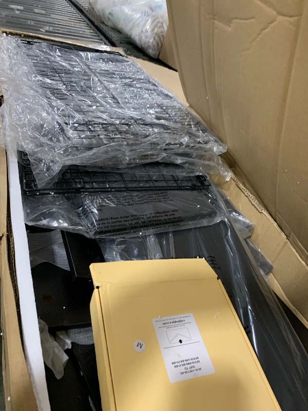 Photo 1 of Rolanstar Full Bed Frame with Storage Headboard & 4 Drawers, Metal Platform Bed with Charging Station, LED Single Bed with Side Shelf, No Box Spring Needed, Easy Assembly, Black