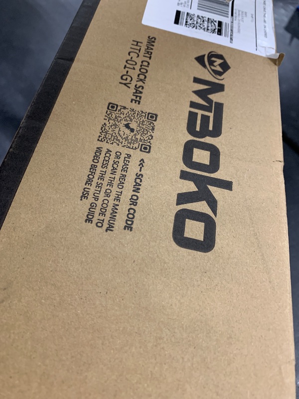 Photo 1 of Mboko Biometric Discreet Gun Safe with 12-Hour Time Clock Display, Wireless Charging Pistol Safe for Handgun with Adjustable Brightness, Backlit Keypad, LED Light, and Auto Pop-up Access?Gray?