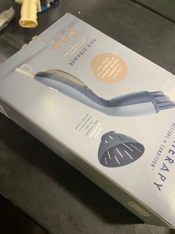 Photo 1 of Infiniti PRO by CONAIR Steam Therapy Hair Steamer, Portable Styling Tool with 7-Inch Diffuser Attachment, 30-Second Heat-Up, Penetrating Steam for Detangling, Reshaping, and Volumizing Curls, Blue