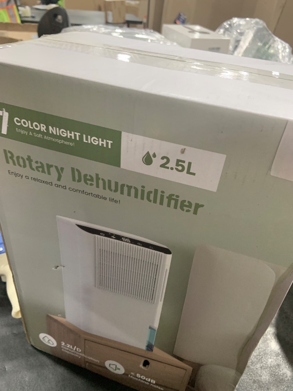 Photo 1 of Dehumidifiers for Home, 2000 Sq.Ft Small Dehumidifier with 3.3ft Drain Hose, 2.5L Tank, Timer Sleep Mode, Portable Dehumidifier for Basement, Bedroom, Bathroom (Pure White)