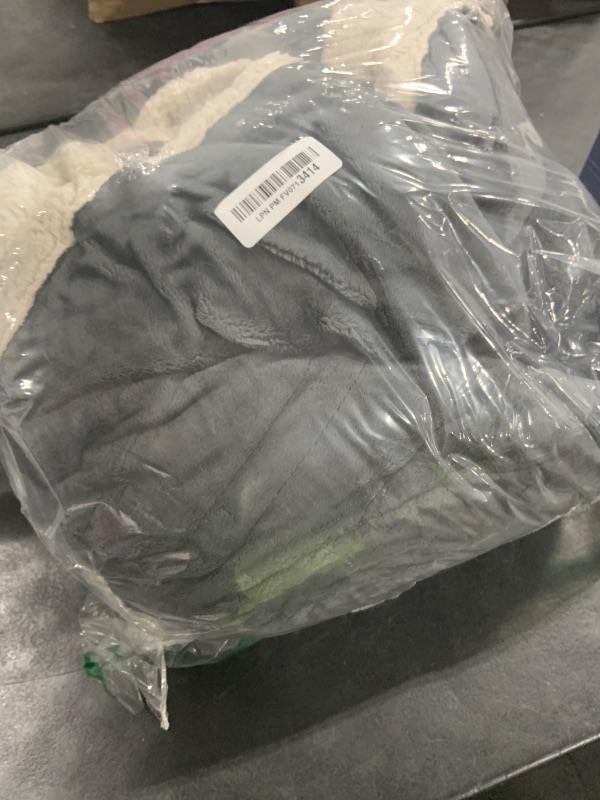 Photo 1 of Sealy Electric Blanket Wearable with Foot Pocket, Electric Snuggle Blanket with Sleeves, Flannel & Sherpa Heating Throw with 6 Heat Settings & 2-10 Hours Auto Shut Off, 50 * 70"+18", Dark Grey