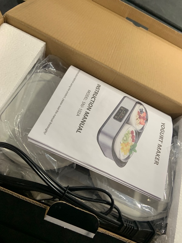 Photo 1 of Yogurt Maker with Two Containers, Yogurt Maker Machine with Adjustable Temperature & Time Control, Automatic Shut-Off & Constant Temper for Homemade Probiotic Yogurt, Promoting Gut Health