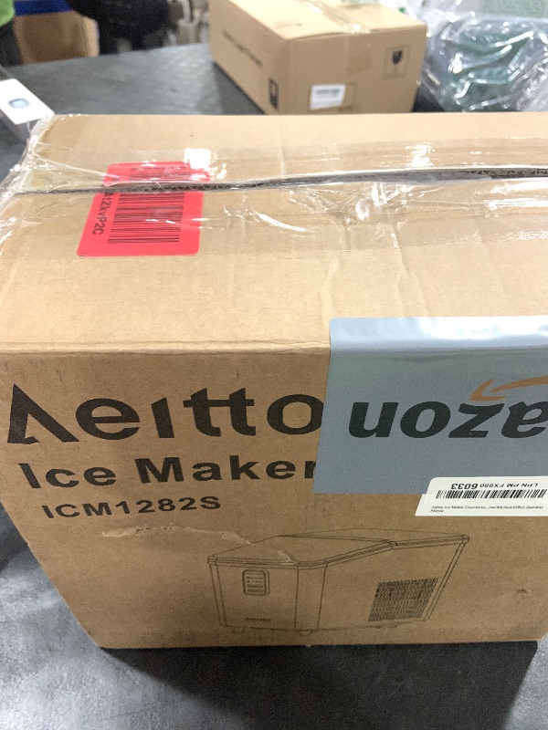 Photo 1 of Aeitto Ice Maker Countertop 26lbs/24H, Ice Machine 8 Ice Cubes Ready in 6 Mins, 2 Sizes of Bullet Ice Portable Ice Makers with Basket & Scoop, Auto Self-Cleaning for Home/Kitchen/Office Stainless
