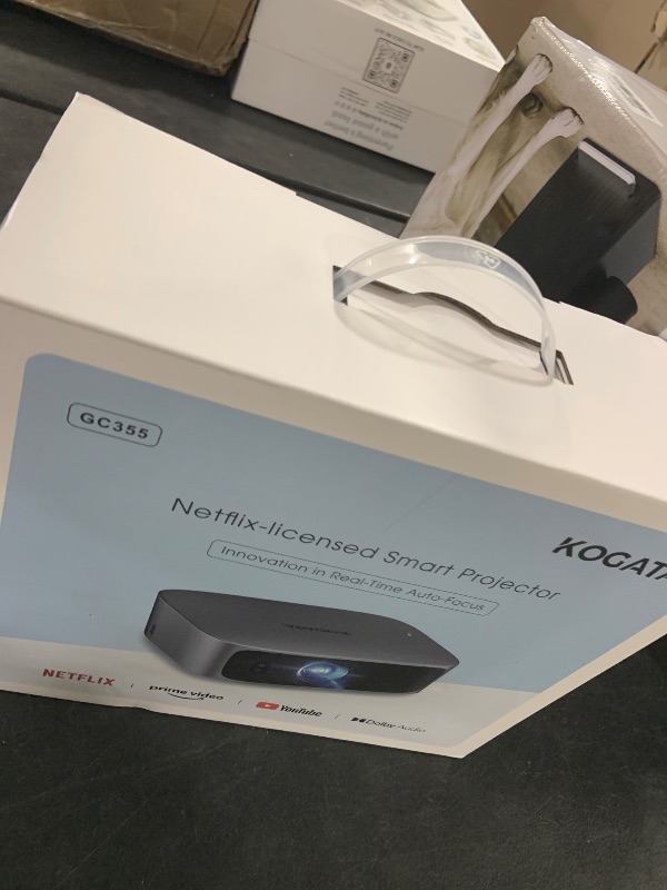 Photo 1 of [Short Throw/Built in Apps] Projector 4K with WiFi and Bluetooth, 2000ANSI TOF Auto Focus Keystone Smart Projector for Dolby Audio Home Theater Movie, Kogata Outdoor Projector Portable Ceiling Gray