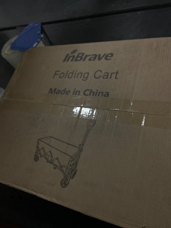 Photo 1 of InBrave Extra Long Collapsible Wagon Cart, 480LBS Heavy Duty Utility Wagons with All-Terrain Wheels, Foldable Grocery Carts for Gardening, Shopping, Beach, Camping, Black