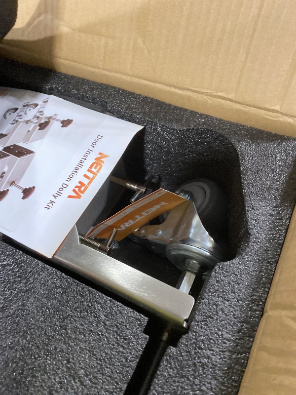 Photo 1 of 2 Pcs Dolly, Heavy Panel Transportation and Installation Helper Jig for 1-1/16" and 2-9/16" Front Doors, Slab, Pre-Hung, Barn Doors up to 700 Lbs