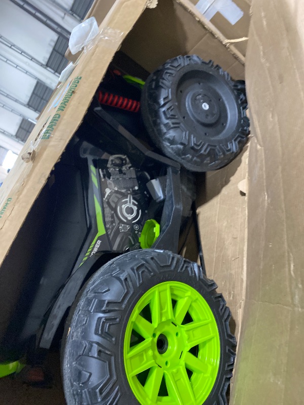 Photo 1 of MAJOR DAMAGE--------------SELLING FOR PARTS ONLY-----------------24V 2 Seater Kids ATV, Electric Car for Kids, 4-Wheeler Electric ATV, Off-Road Dirt Quad Car with Powerful Motors, 14.4" Wheels, High Low Speed, Music, LED Lights, Ride On Car for Older Boys