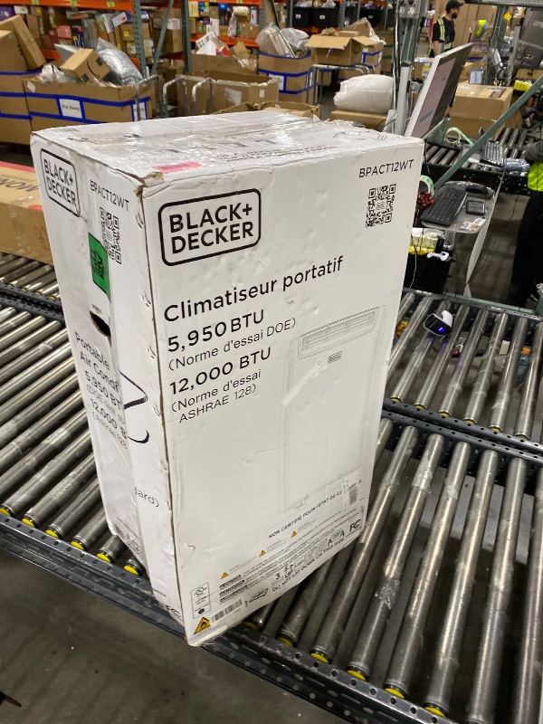 Photo 1 of BLACK+DECKER Smart Portable Air Conditioner, 12,000 BTU for Rooms up to 550 Sq. Ft., Smart Portable AC with Follow Me Remote and Window Kit, BPACT12WT, White