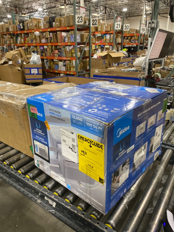 Photo 1 of Midea 12,000 BTU U Shaped Smart Inverter Window Air Conditioner - Cools 550 Sq Ft, Ultra Quiet with Open Window Flexibility - Alexa/Google Assistant Compatible - 35% Energy Savings, Remote (Updated)