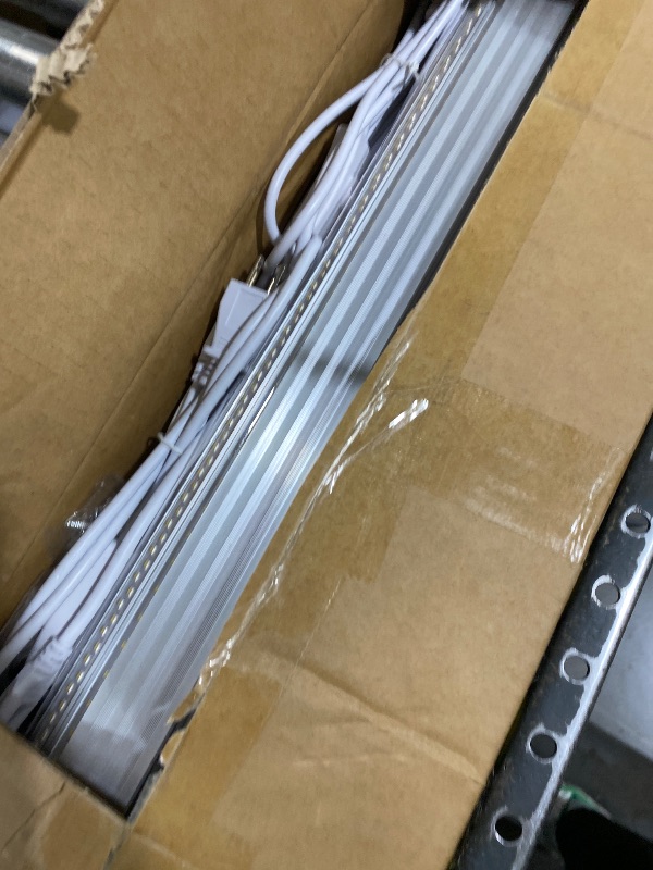 Photo 1 of ELEKICO 12 Pack Super Bright 100w 8ft Led Shop Light, 15000lm 5000k V Shape 8' Led Shop Lights 8ft, Linkable 96" 8 Foot Shop Lights for Garage Workshop Shop Warehouse Lighting