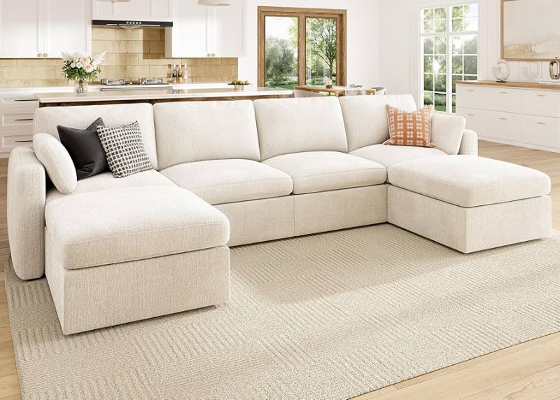 Photo 1 of CARTON B ONLY!!-PARTIAL SET --HONBAY Sectional Couch with Storage Seats, Modular Sofa with Storage Ottoman, U Shaped Sectional Couches for Living Room