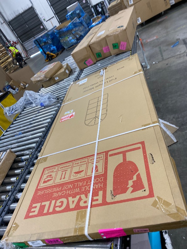 Photo 1 of ZMYCZ Floor Full Length Mirror, 71"x32" Large Arched Window Pane Mirror, Oversize Wall Full Body Mirrors, Black Farmhouse Standing Mirrors Hanging or Leaning for Living Room, Entryway, No Stand