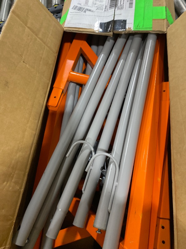 Photo 1 of VEVOR Z Rack, Industrial Grade Z Base Garment Rack, Rolling Sturdy Steel Z Base Clothing Rack with Lockable Casters, for Home Clothing Store Display Orange (3 Sets)