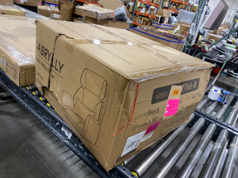 Photo 1 of GABRYLLY Ergonomic Chair with Footrest – Wide Cross Legged Chair with Reversible Armrests, 120°Tilt, Lumbar Support,Heavy-Duty Base, Big and Tall Executive Chair Plus, Black, GY82766