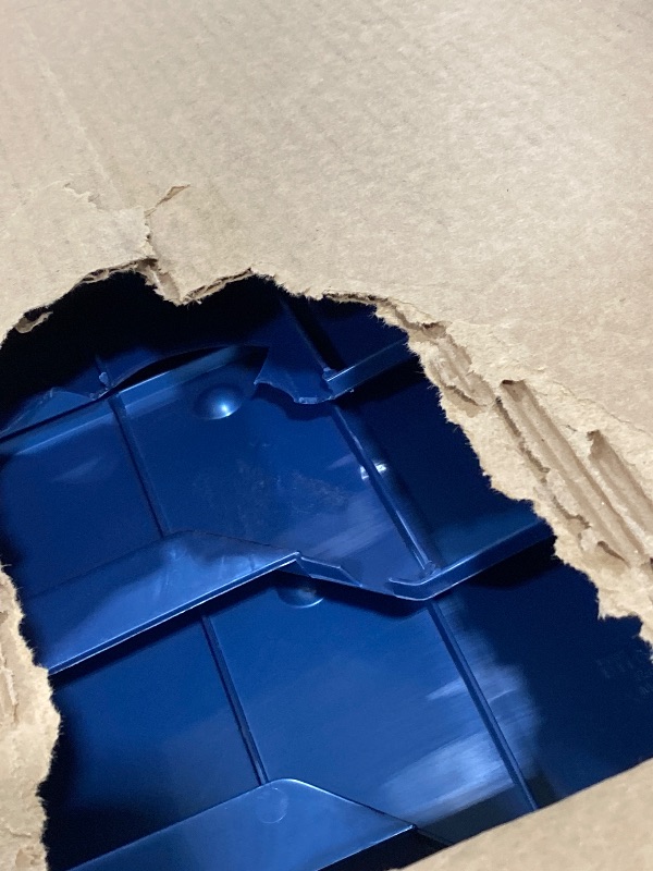 Photo 1 of Akro-Mils KeepBox 12 Gallon Storage Container, Nesting and Stackable Plastic Storage Box with Lid Attached and Rails for Letter Size Hanging File Folders, 21" x 15" x 12", Clear/Blue, 6-Pack