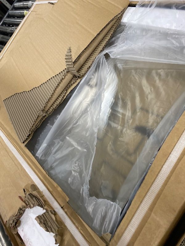 Photo 1 of Glass Shower Panel, 36" W x 76" H Semi-Framed Fixed Shower Glass Panel in Matte Black with 5/16"(8mm) Clear Tempered Glass Door, Simple Shower Door Panel for Bathroom