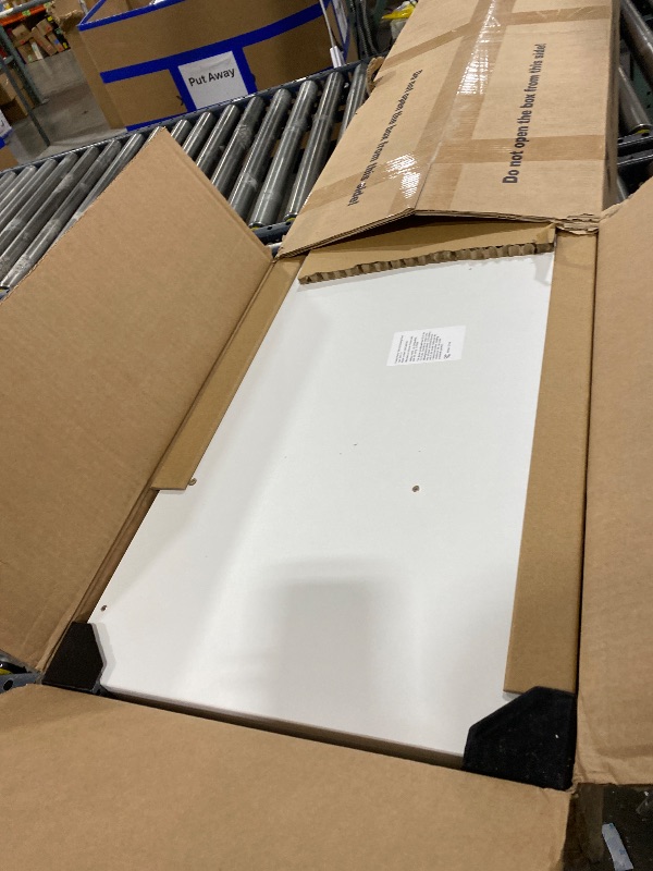 Photo 1 of Veken 63x27.6 Inch Large Electric Standing Desk, Heights Adjustable,Sit to Stand Up, Work Home Office Computer Table for Walking Pad, Gifts for Dad, Wooden Desktop Desks, White