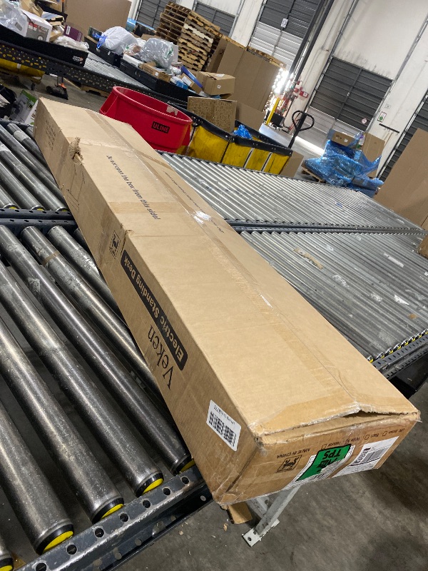 Photo 1 of Veken 63x27.6 Inch Large Electric Standing Desk, Heights Adjustable,Sit to Stand Up, Work Home Office Computer Table for Walking Pad, Gifts for Dad, Wooden Desktop Desks, White