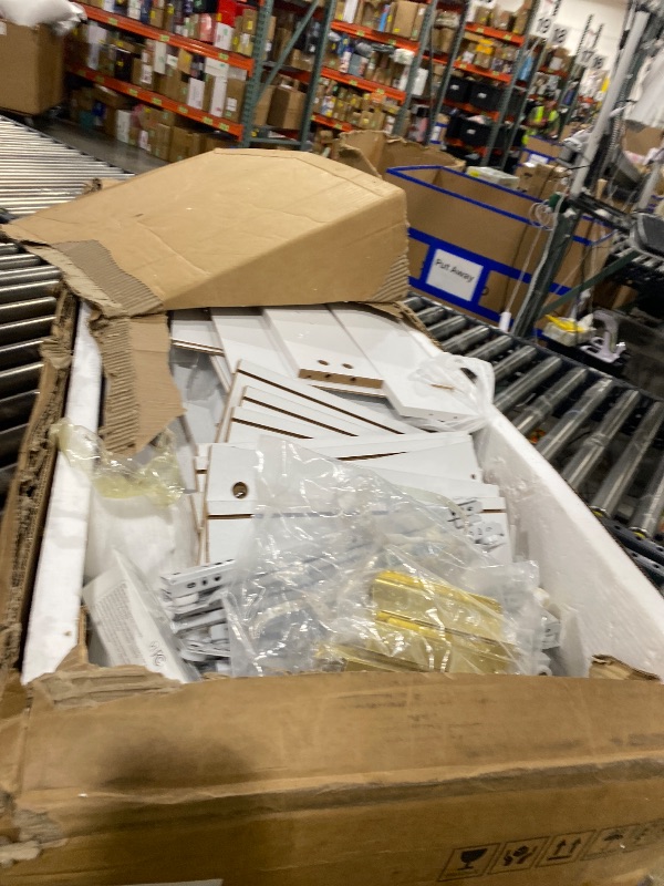 Photo 1 of AMERLIFE 47.2" Fluted Vanity Desk with Large Mirror and Adjustable LED Lights, 7 Drawers Makeup Table with Glass Top and Charging Station for Women and Girls, Bedroom or Dorm, White