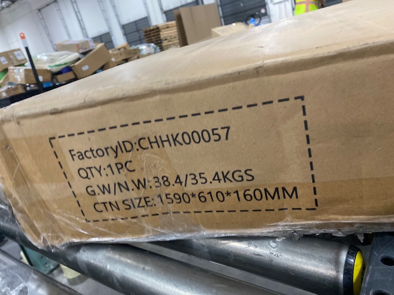 Photo 1 of BOX 2/2 ONLY--PARTIAL SET --SEE STOCK PHOTO FOR REFERENCE ---King Platform Bed Frame with High headboard, Velvet Upholstered Bed with Deep Tufted Buttons,Adjustable Colorful LED Light Decorative Headboard and Pedals Wide Wingbacks Noiseless (White)