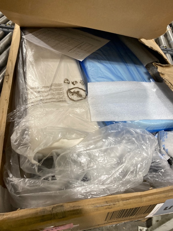 Photo 1 of BOX 2/2 ONLY--PARTIAL SET --SEE STOCK PHOTO FOR REFERENCE ---King Platform Bed Frame with High headboard, Velvet Upholstered Bed with Deep Tufted Buttons,Adjustable Colorful LED Light Decorative Headboard and Pedals Wide Wingbacks Noiseless (White)