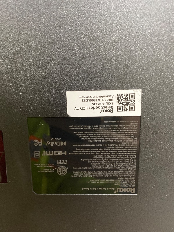 Photo 1 of Roku Smart TV – 40-Inch Select Series, 1080p Full HD TV – Roku TV with Voice Remote – Flat Screen LED Television with Wi-Fi for Streaming Live Local News, Sports, Family Entertainment