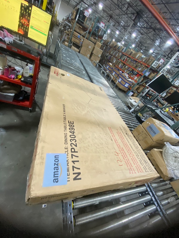 Photo 1 of White Contemporary/Modern Extending Self-storing Leaf Dining Table, Wood with Brushed Stainless Steel Metal Base