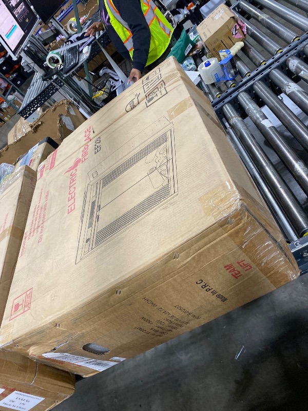 Photo 1 of Electric Fireplace Insert with Fire Crackling Sound Glass Door and Mesh Screen, 750/1500W, Black, 22 13/16 Wide, 20 1/16 Inches High, 22 13/16 W X 20 1/16 H X 7 51/64 D