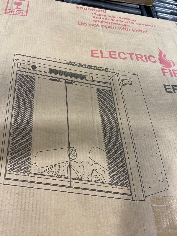 Photo 1 of Electric Fireplace Insert with Fire Crackling Sound Glass Door and Mesh Screen, 750/1500W, Black, 22 13/16 Wide, 20 1/16 Inches High, 22 13/16 W X 20 1/16 H X 7 51/64 D