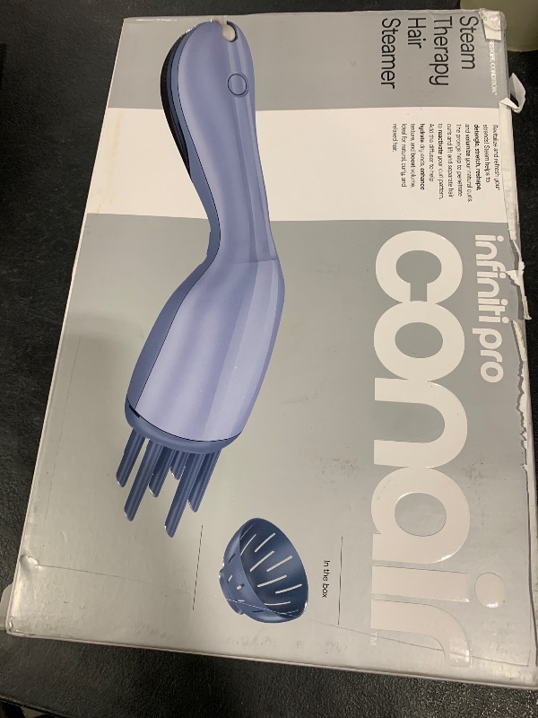 Photo 1 of Infiniti PRO by CONAIR Steam Therapy Hair Steamer, Portable Styling Tool with 7-Inch Diffuser Attachment, 30-Second Heat-Up, Penetrating Steam for Detangling, Reshaping, and Volumizing Curls, Blue