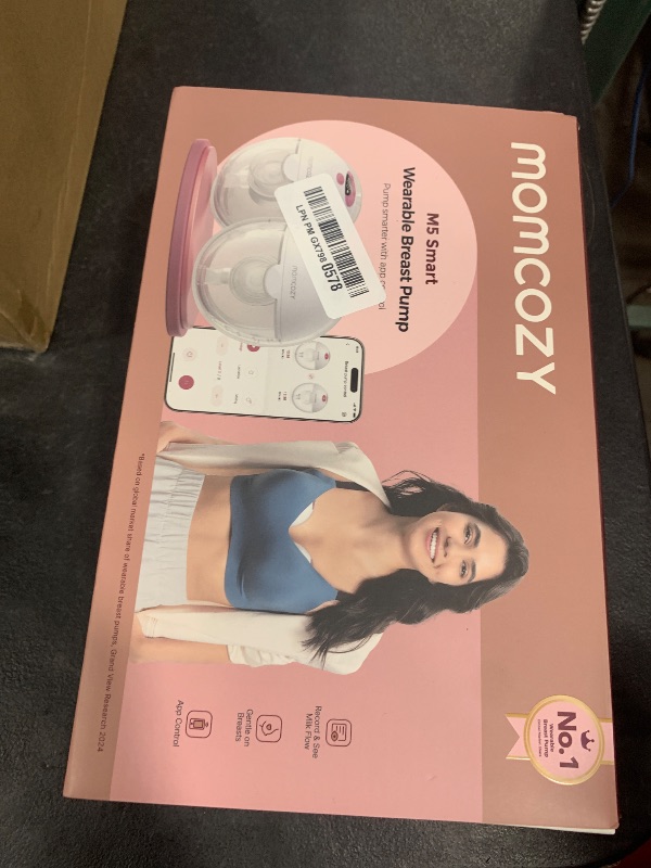 Photo 1 of Momcozy M5 Smart APP Controlled Wearable Breast Pump, Hands-Free Wireless Electric Pump, 3 Modes 9 Suction Levels, BPA-Free, Portable Lightweight, 24mm Flange, 2-Pack Cozy Red