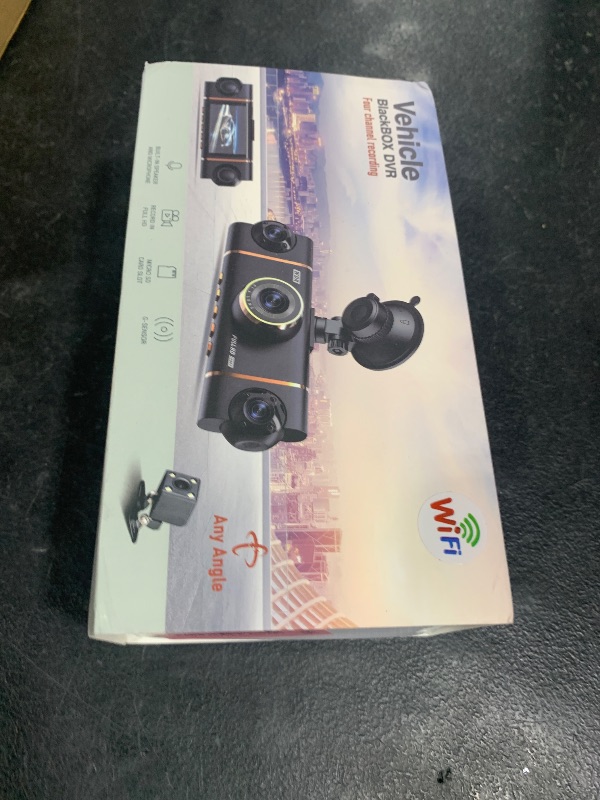 Photo 1 of 4 Channel Dash Cam 360° View Front Rear Inside & Left Right,4K+1080P*3 FHD Car Camera,5G WiFi & APP Control,8 IR Lamps Night Vision, G-Sensor, 24H Parking Mode, with a Free 64GB SD Card