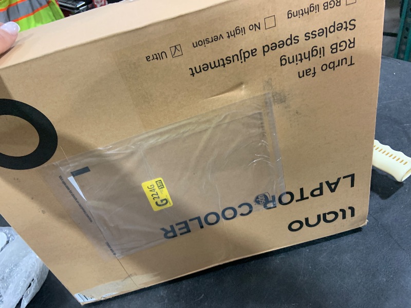 Photo 1 of llano V12 Ultra Laptop Cooling Pad with Smart Software Control, RGB Gaming Laptop Fan Cooler Stand, 5.5" Turbo Fan, Adjustable Speed, 3-Port USB 3.0 Hub, 3 Height Stands, for 15.6"-19" Laptops, Black