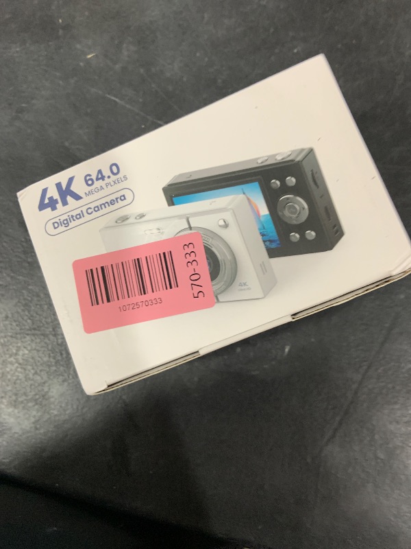 Photo 1 of Digital Camera, 4K Vlogging Camera with Autofocus, 64MP, 16X Zoom, 64GB Card Included, Built-in Battery, Small Digital Camera for Teen Adult Beginners, Ideal for Travel & YouTube - Black