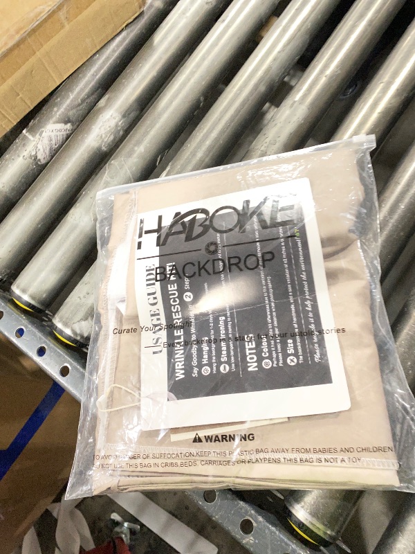 Photo 1 of Haboke Abstract Professional Photography Backdrop for Portrait Photo Props Booth Background Photoshoot Studio with Polyester Fabric Roller Pocket on Top (6x8ft,Light Beige,No Stand)