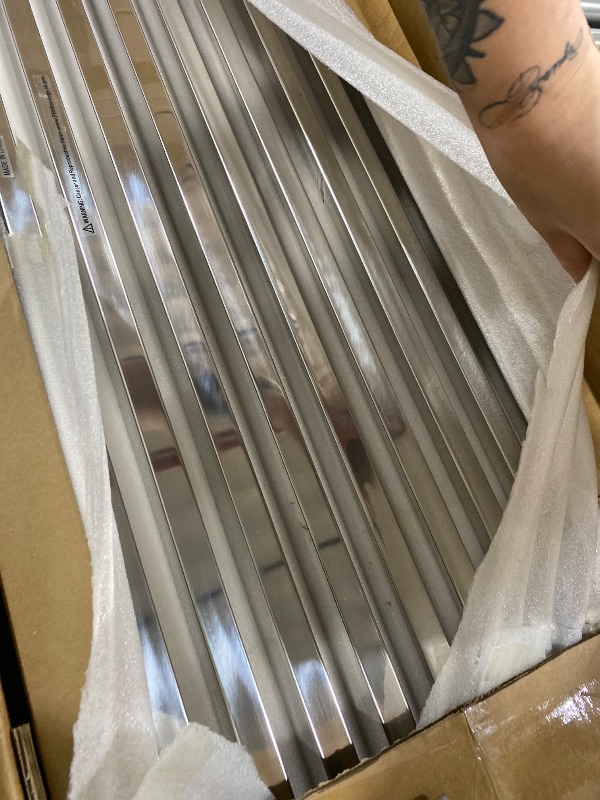 Photo 1 of Gridiron Console Table by Modway - Silver