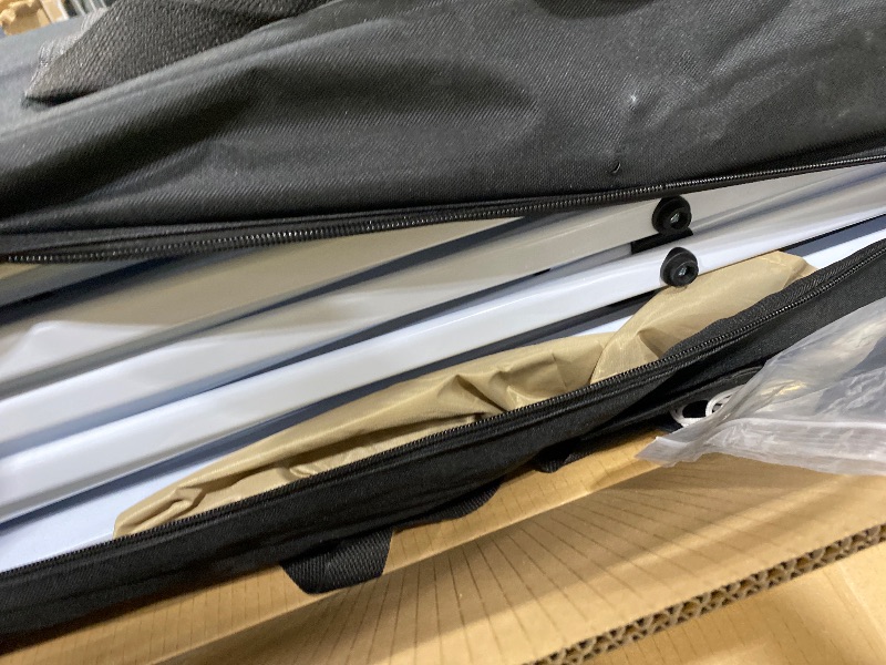 Photo 1 of **USED, DAMAGED** COBIZI 10x30 Pop up Canopy with 8 Removeable Sidewalls, Heavy Duty Party Tents for Parties, Events and Weddings, UPF 50+ Waterproof Commercial Tent with Roller Bag, Khaki (Windproof Upgraded)