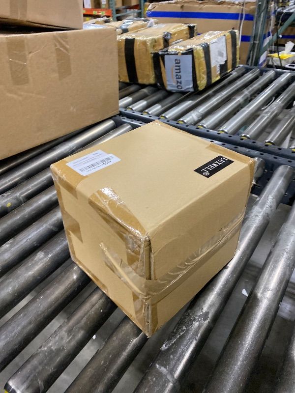 Photo 1 of LUXWELL Modern Glass Pendant Light, 5.5"x6.3" Amber Ribbed Globe Light Fixture with Gold Cap, 15"-72" Adjustable Cord, E26 Socket for Dining or Lounge Areas – Sunrise Glow Trumpet