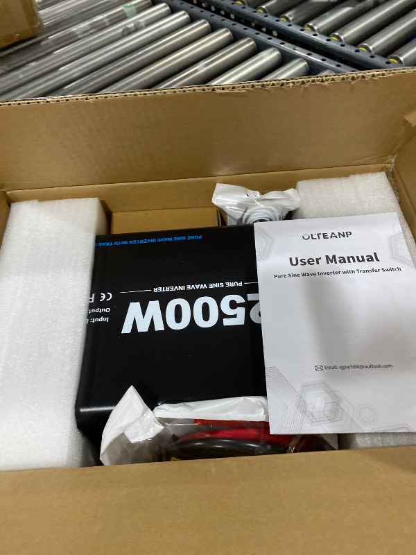 Photo 1 of 2500W Pure Sine Wave Power Inverter with Transfer Switch, 12V DC to 120V AC Converter, Auto Switch to Shore Power, 5000W Peak, Remote LCD Controller, USB & Type-C for RV, Truck, Off-Grid Use