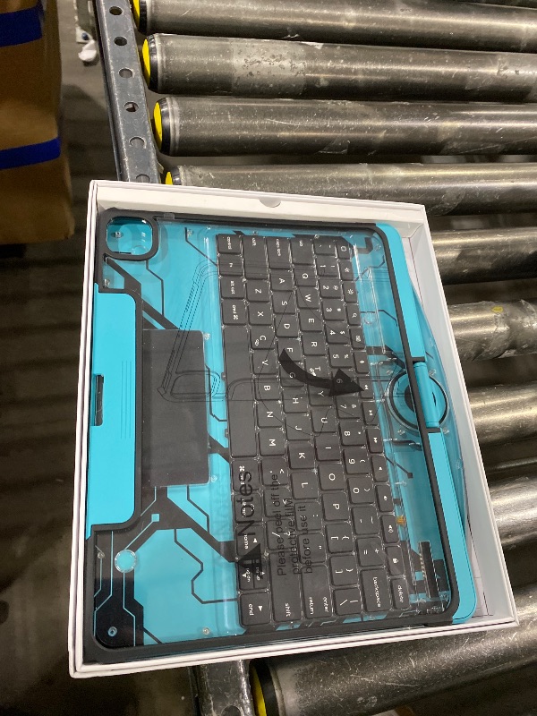Photo 1 of Auupgo Wireless Keyboard Case for iPad Pro 13" (M5/M4, 2025/2024), Transparent Protective Cover with 7-Color Backlit Keyboard, 360° Rotating Stand, Multi-Touch Trackpad and Pencil Holder, Blue