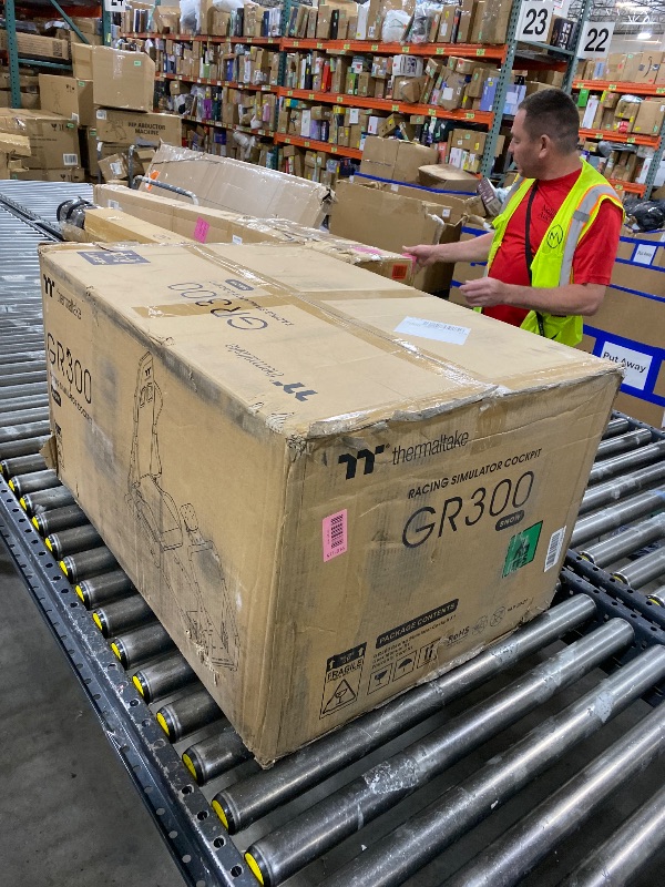 Photo 1 of Thermaltake GR300 Racing Simulator Cockpit; Adjustable PVC Seat; Adjustable Pedal & Wheel Mounts; Shifter Mount Included; Compatible with Thrustmaster/Logitech/Thermaltake/Fanatec; GSC-R30-CPASWH-01