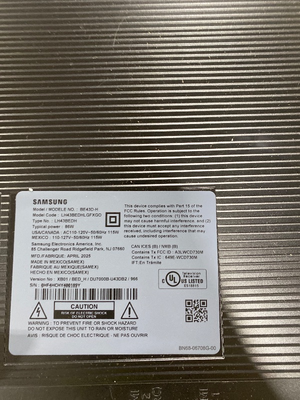 Photo 1 of Samsung - 43" BED-H Series 4K Business Pro TV