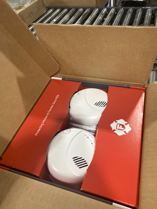 Photo 1 of First Alert SMCO100V-AC, Interconnect Hardwire Combination Smoke & Carbon Monoxide Alarm with Battery Backup and Voice & Location Alerts, 6-Pack