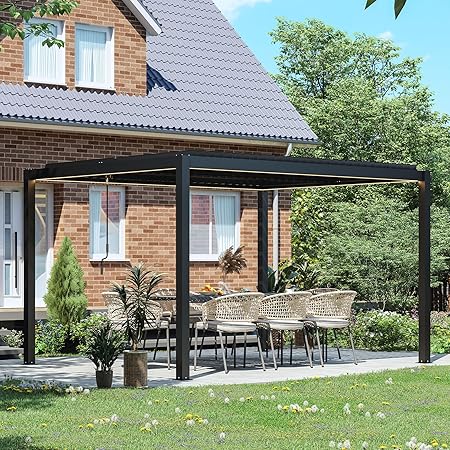 Photo 1 of 4 BOXES ALL TOGETHER!!--CHERY INDUSTRIAL.COM Louvered Pergola with Adjustable Roof Upgraded Thickened Aluminium Frame Pavilion Heavy Duty Rainproof Roof for Porch Garden Yard,10x13ft (Black)