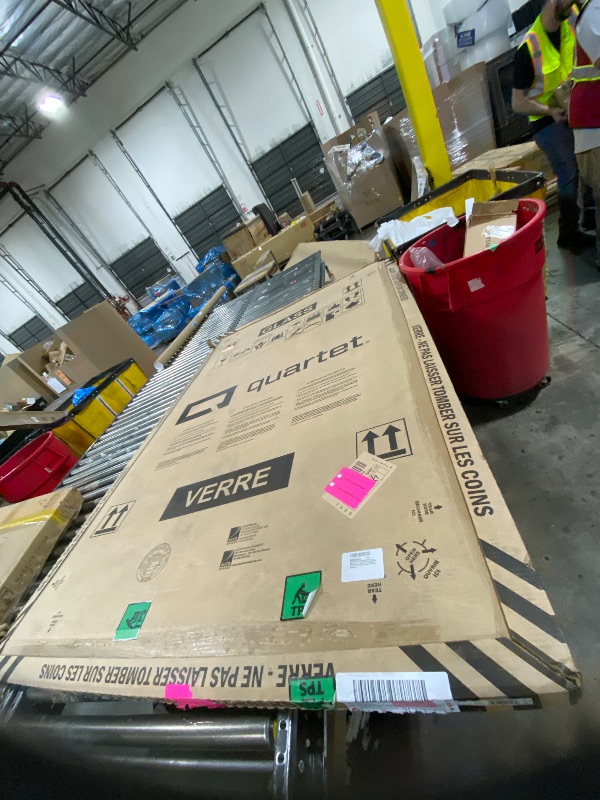 Photo 1 of Quartet Whiteboard, Glass Dry Erase Board, Magnetic, 6' x 4', Infinity Frameless Mounting, White Surface, Accessory Tray, 1 Dry Erase Marker and 2 Glass Board Magnets (G7248W)