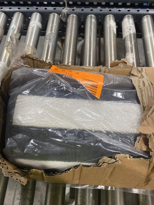 Photo 1 of Sally Pacific Modern Area Rug, Navy Blue and White Geometric Pattern with Gold Accents, Large Living Room Carpet, 106 x 145 Inches (9x12 feet)