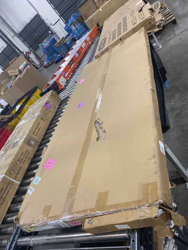 Photo 1 of BARNSMITH 60x80" Sliding Closet Door, 3-Panels Preassembled Frosted Glass Door Panel with Hardware Kits & Matching Fascia, MDF Covered with Water-Proof & Anti-Scratch PVC Surface, Black