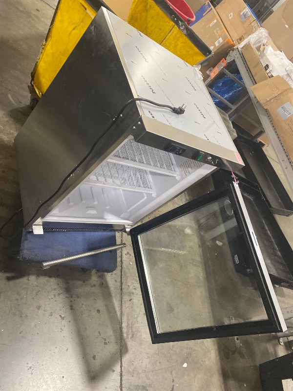 Photo 1 of KoolMore 24 in. Commercial Manual Defrost Countertop Display Freezer in White with Stainless Steel and Glass Door, 4.6 Cu. ft. (KM-MDF46GD)