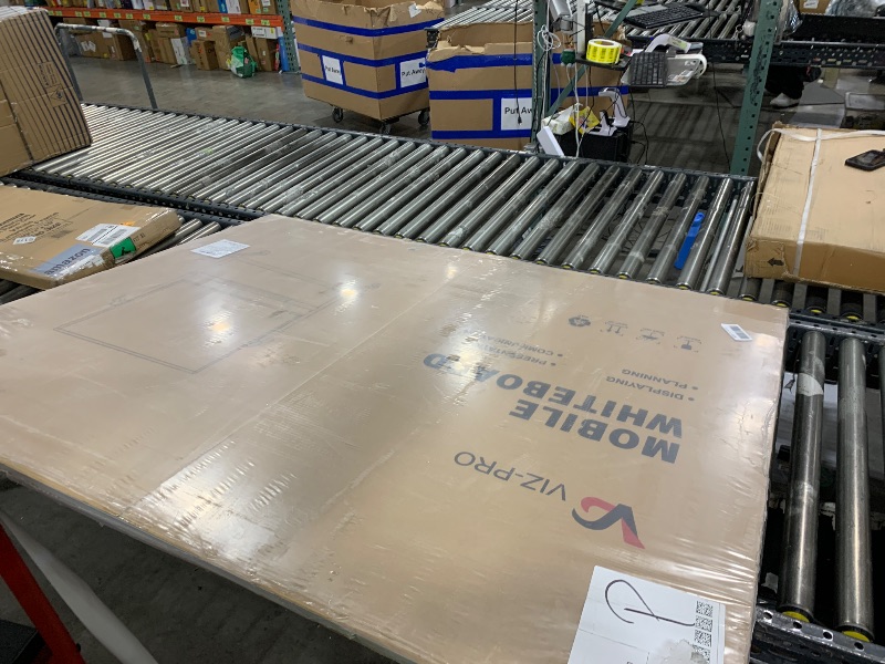 Photo 1 of VIZ-PRO Double-Sided Magnetic Mobile Whiteboard, 60 x 48 Inches, Rolling Dry Erase Board Easel Stand on Wheels with Aluminium Frame for School Office Home 5' x 4'